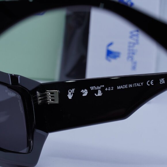 Off-White OERI048 FRANCISCO 1007 Square Sunglasses – Black/Grey - Picture 8 of 10